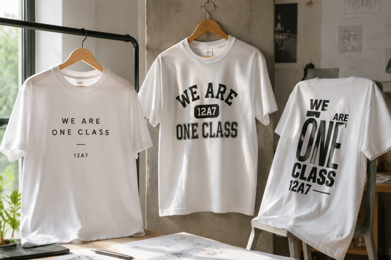 Mẫu áo lớp typography