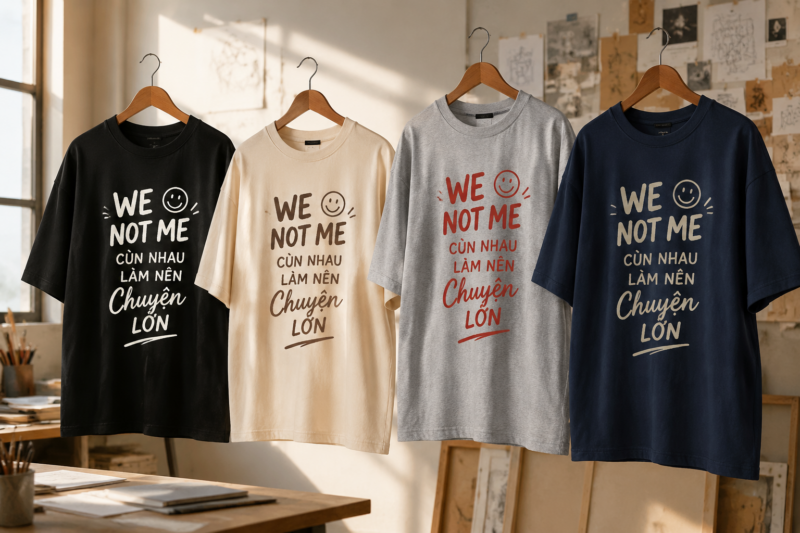 Màu áo lớp typography đẹp