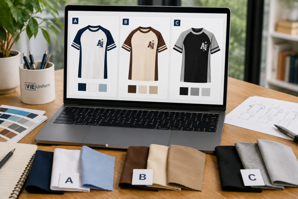 Mockup phối màu áo lớp