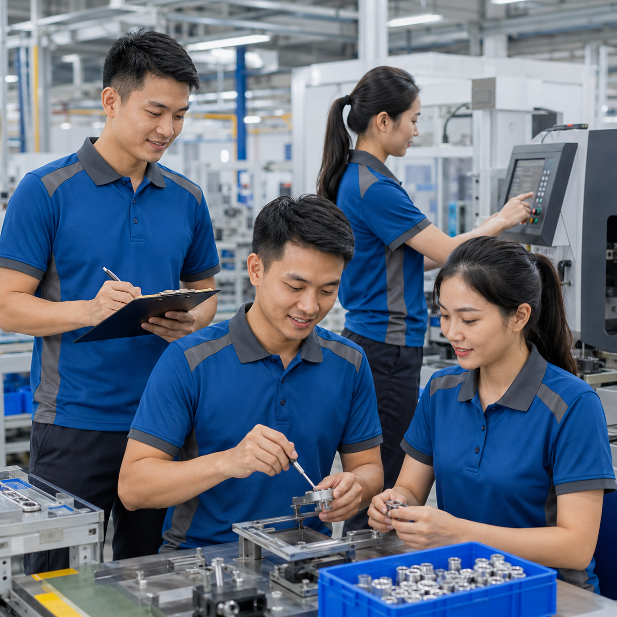 NV mặc Mẫu áo polo đồng phục nhà máy NV mặc Mẫu áo polo đồng phục nhà máy