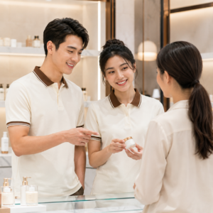 Nhân viên mặc Mẫu áo polo bo dệt đồng phục