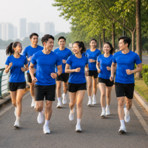 Nhóm chạy mặc Mẫu áo thun đồng phục chạy bộ