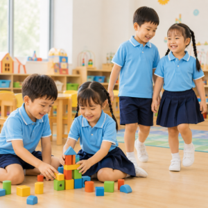 Nhóm mặc Mẫu áo polo đồng phục mầm non