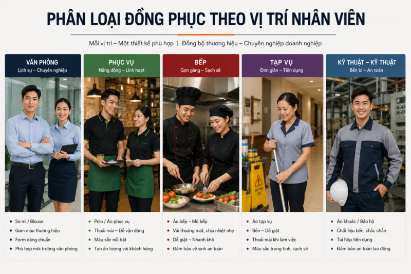 Phân loại đồng phục theo vị trí