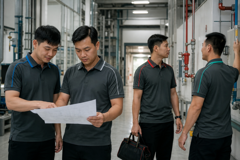 Phối màu đồng phục kỹ thuật