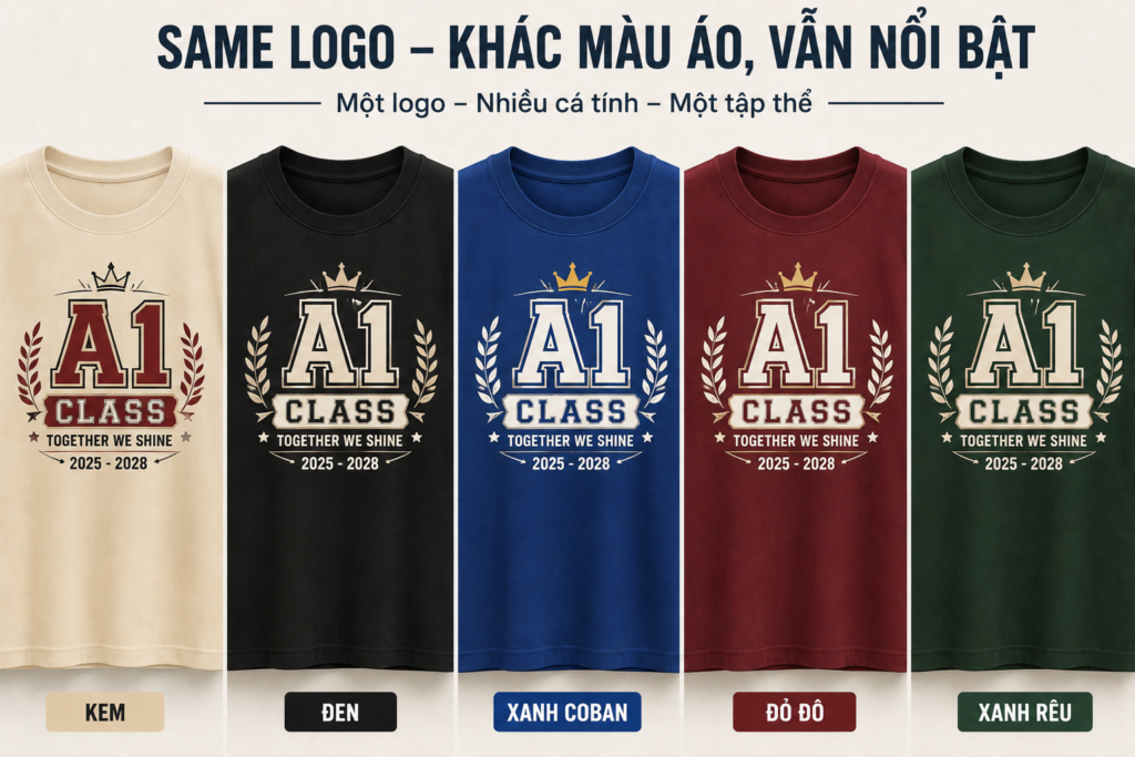 Phối màu logo áo lớp
