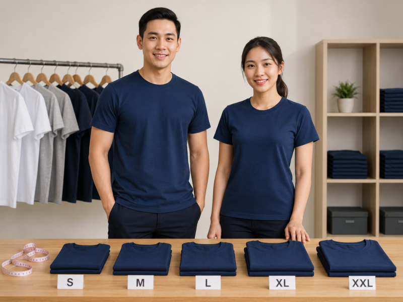 Size áo thun đồng phục nam nữ