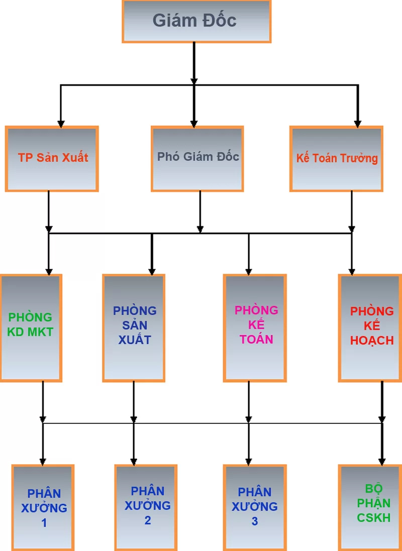 Sơ đồ vận hành doanh nghiệp tại VIE Uniform