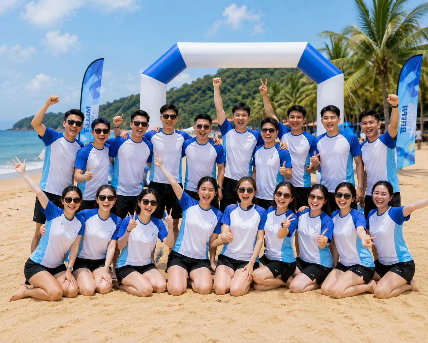 Tập thể Mẫu áo thun teambuilding cổ tròn Tập thể Mẫu áo thun teambuilding cổ tròn