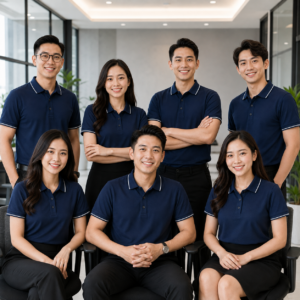 Tập thể mặc Mẫu áo polo đồng phục doanh nghiệp2