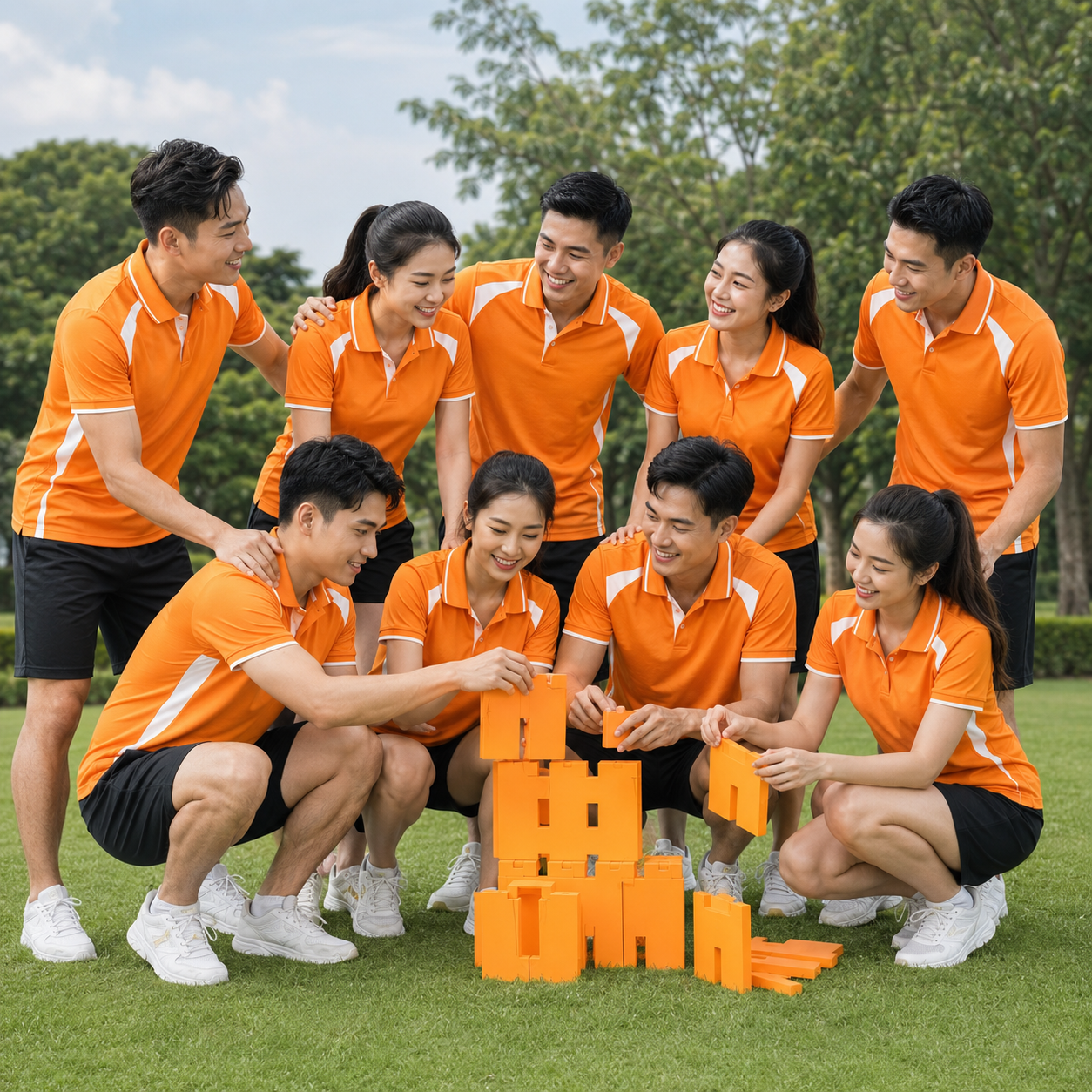 Tập thể mặc Mẫu áo polo thể thao đồng phục Tập thể mặc Mẫu áo polo thể thao đồng phục