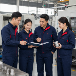 Tập thể mặc mẫu áo khoác gió đồng phục kỹ thuật