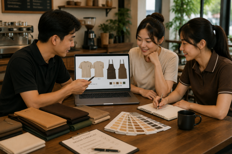 Thiết kế áo thun đồng phục quán cafe