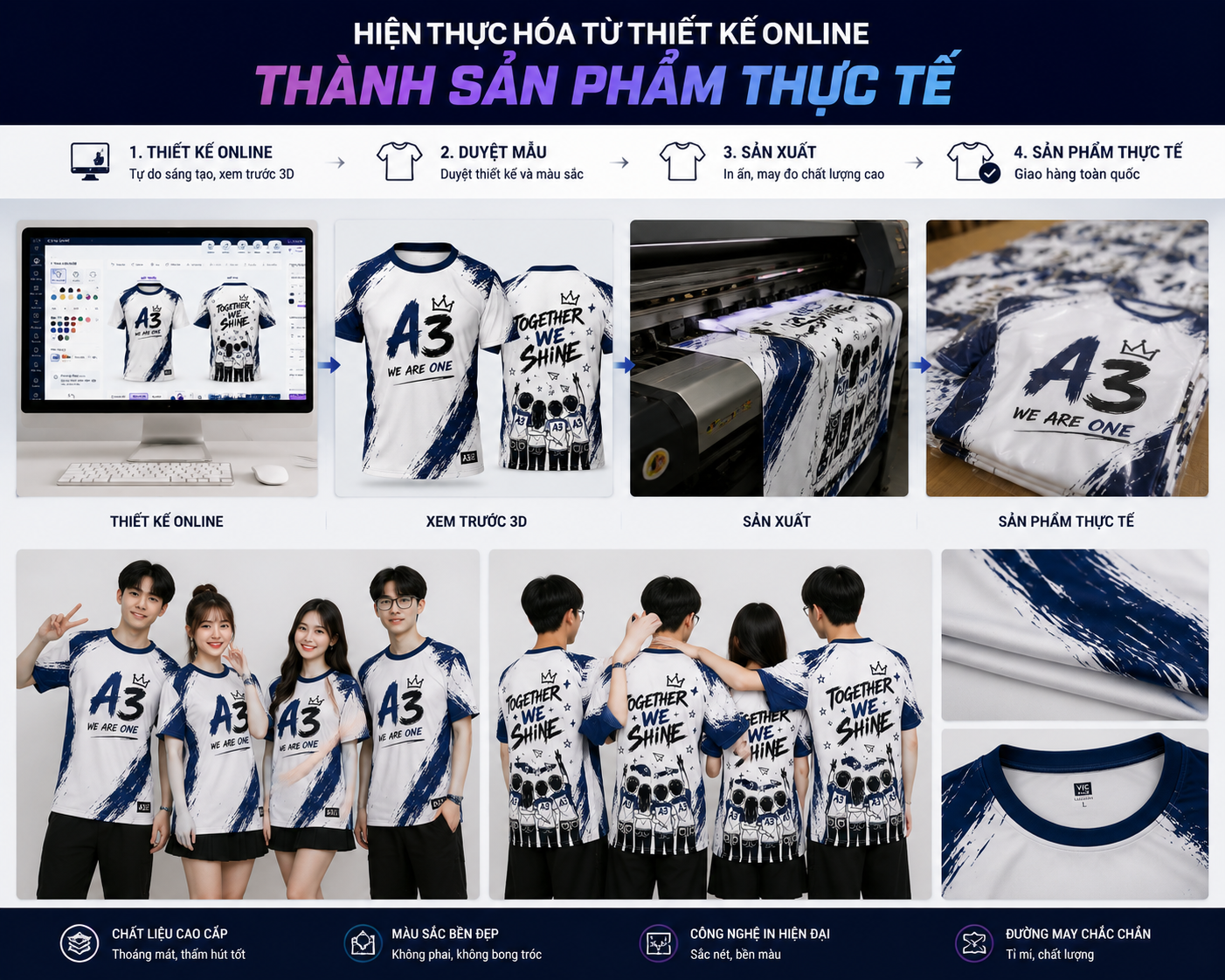 Thiết kế áo thun lớp online độc lạ VIE Uniform