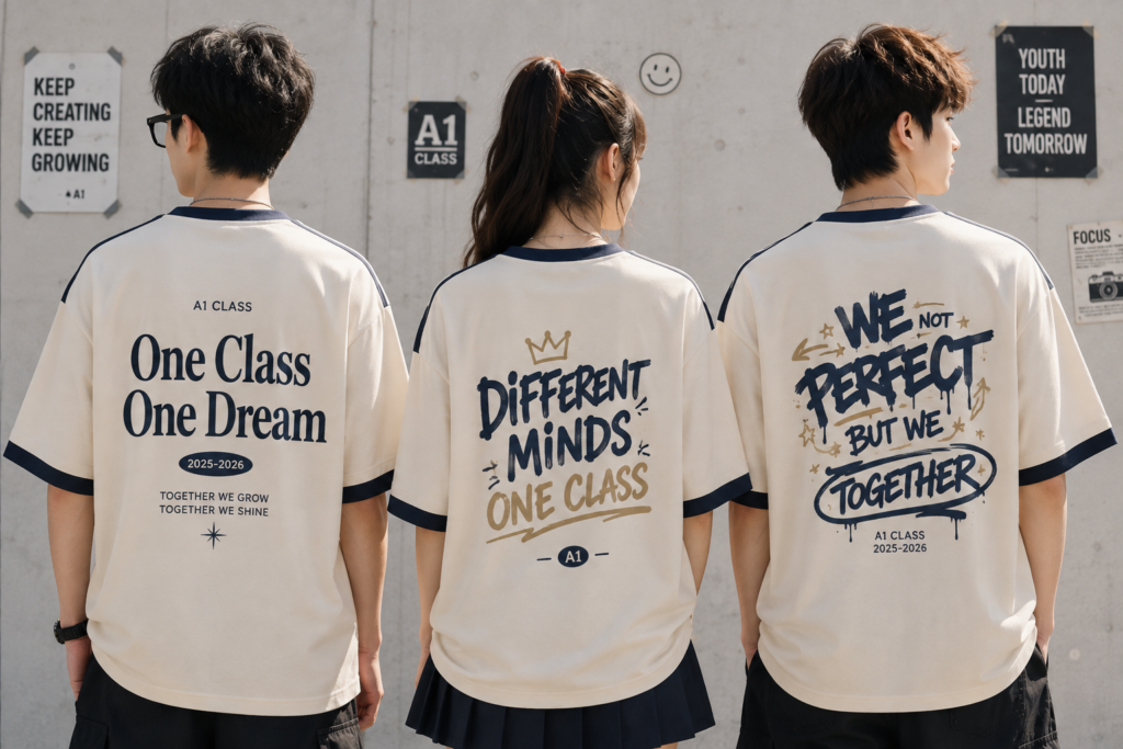 Ý tưởng typography slogan áo lớp