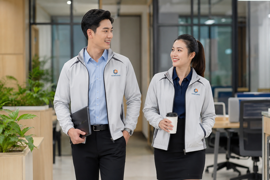 Áo khoác gió văn phòng phối trang phục công sở