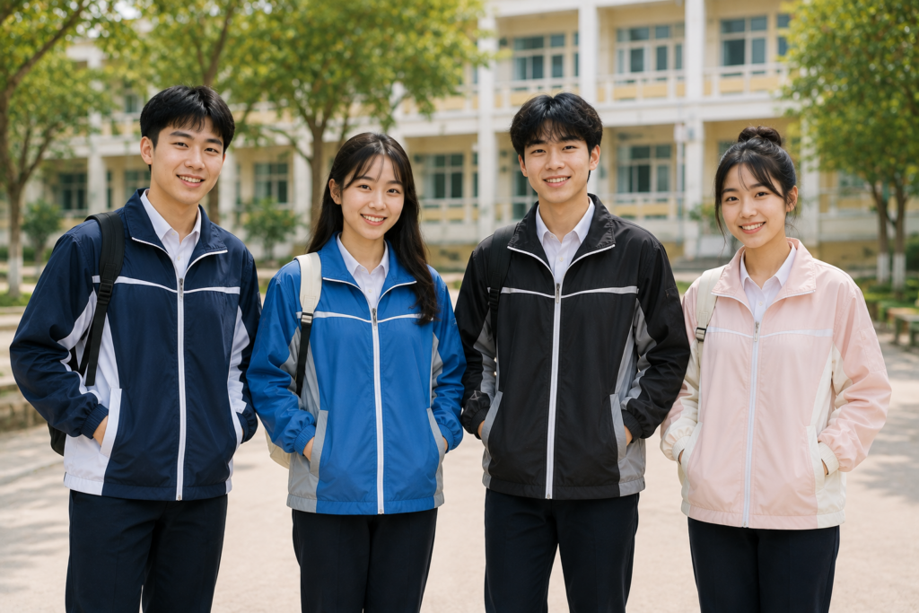 Màu đồng phục áo khoác gió học sinh