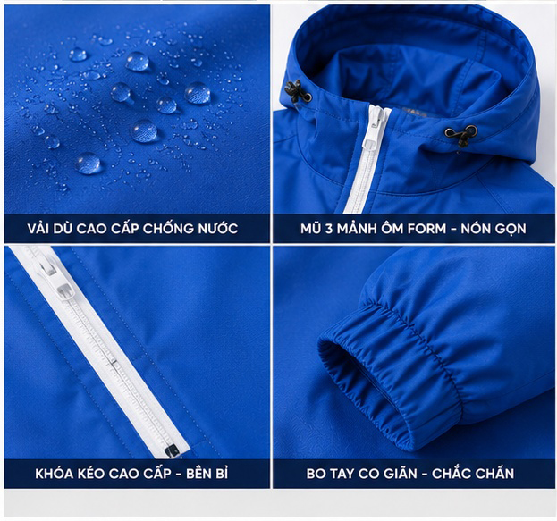 Chi tiết Mẫu đồng phục áo khoác gió sinh viên