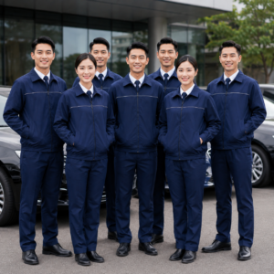 tập thể mẫu áo khoác gió đồng phục lái xe