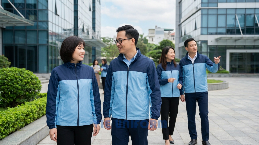 Đồng phục áo khoác gió cho nhân viên và đội nhóm doanh nghiệp