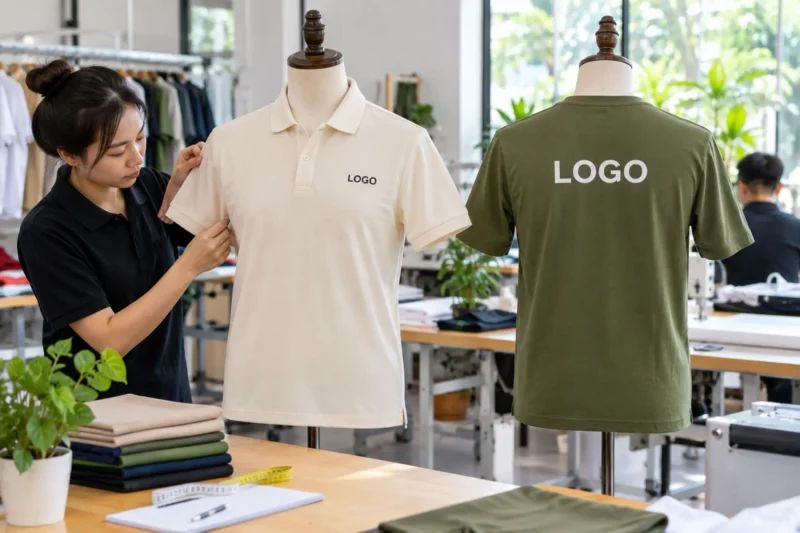 Vị trí in logo ngực và lưng áo đồng phục công ty