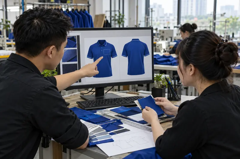 Kiểm tra file thiết kế và vùng in trên áo đồng phục