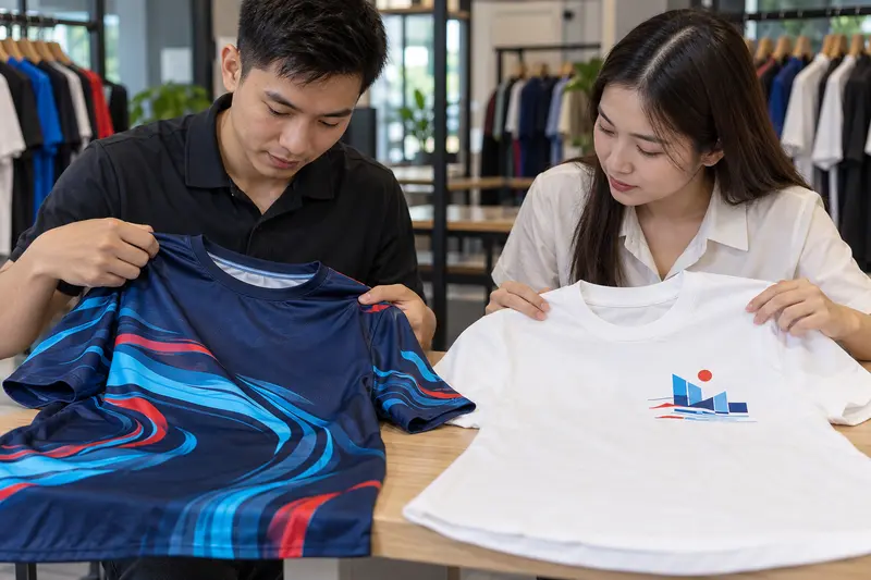 Duyệt mẫu áo in theo ý tưởng trước khi sản xuất
