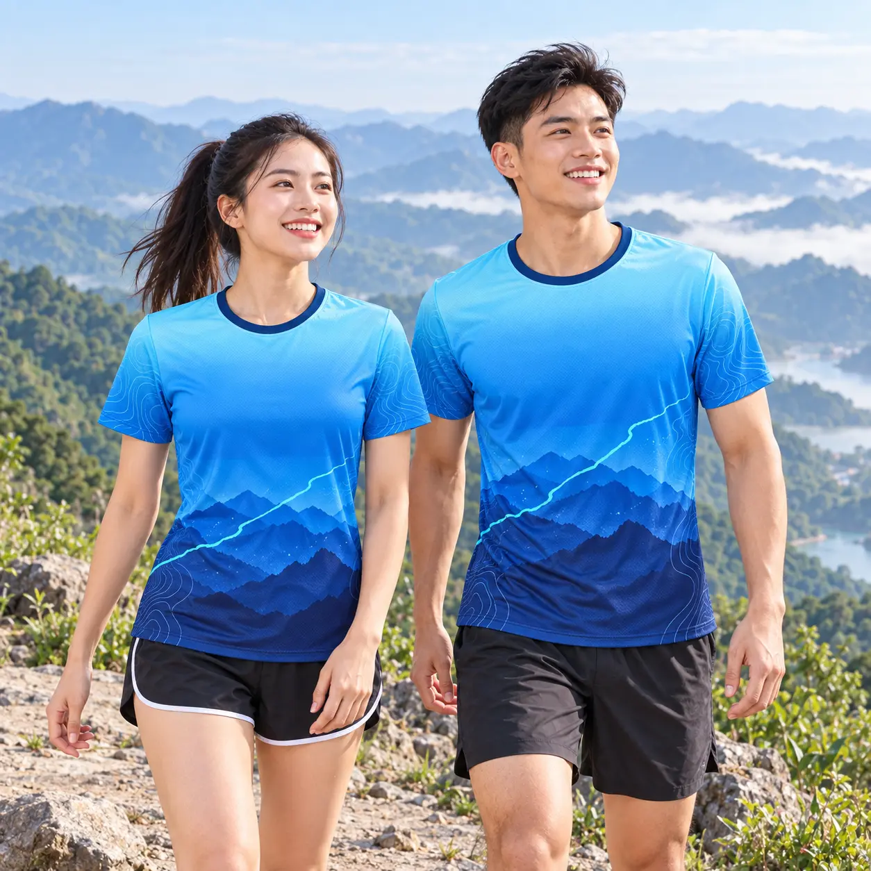 Áo chạy bộ in chuyển nhiệt Mountain Run xanh chuyển sắc - ảnh đại diện Áo chạy bộ in chuyển nhiệt Mountain Run xanh chuyển sắc - ảnh đại diện