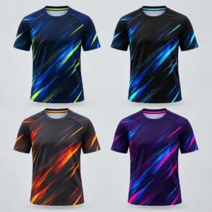 Áo chạy bộ thun mè in chuyển nhiệt Night Run navy neon - các màu sản phẩm