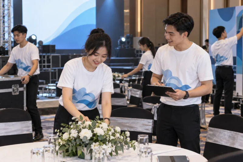 Áo cổ tròn đồng phục công ty cho sự kiện