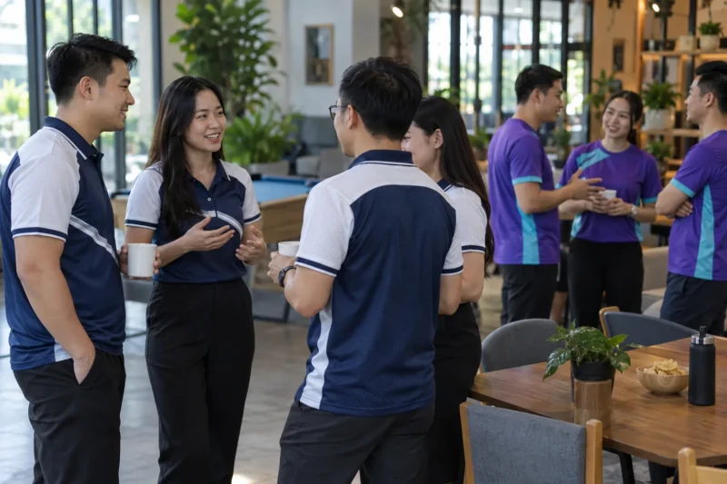 Áo công ty và đồng phục CLB may bằng thun mè