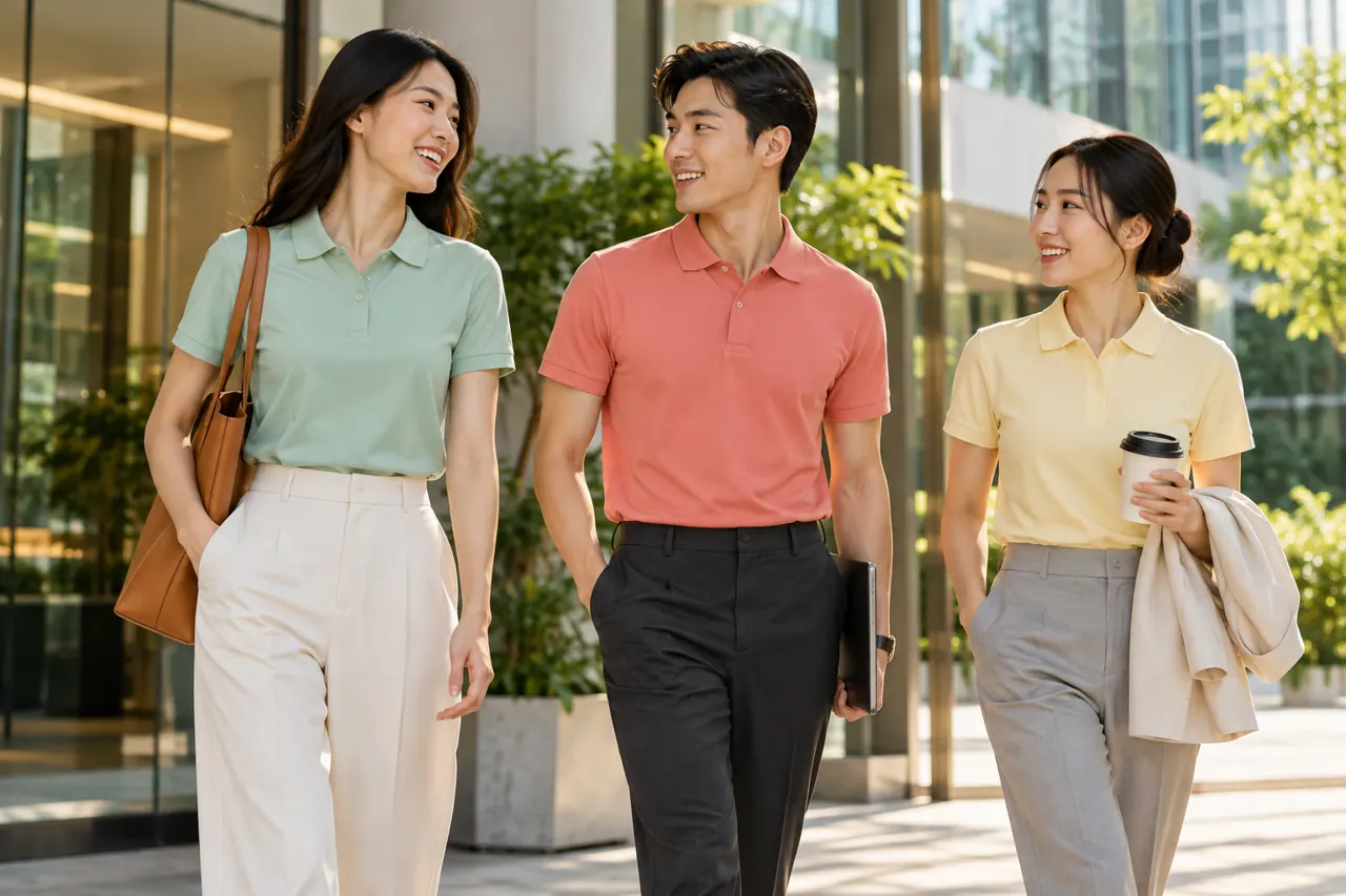 Áo đồng phục dáng cao phối quần công sở