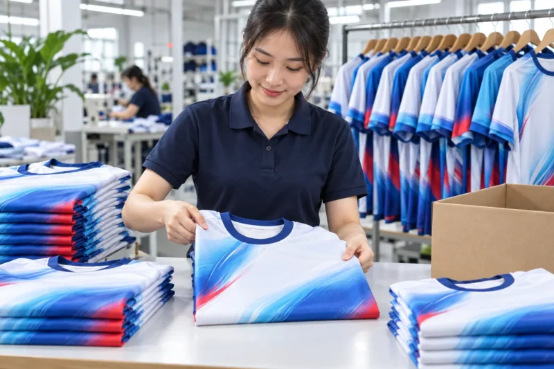 Áo đồng phục in chuyển nhiệt hoàn thiện