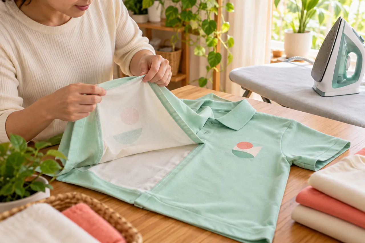 Áo đồng phục in hình lộn trái trên bàn