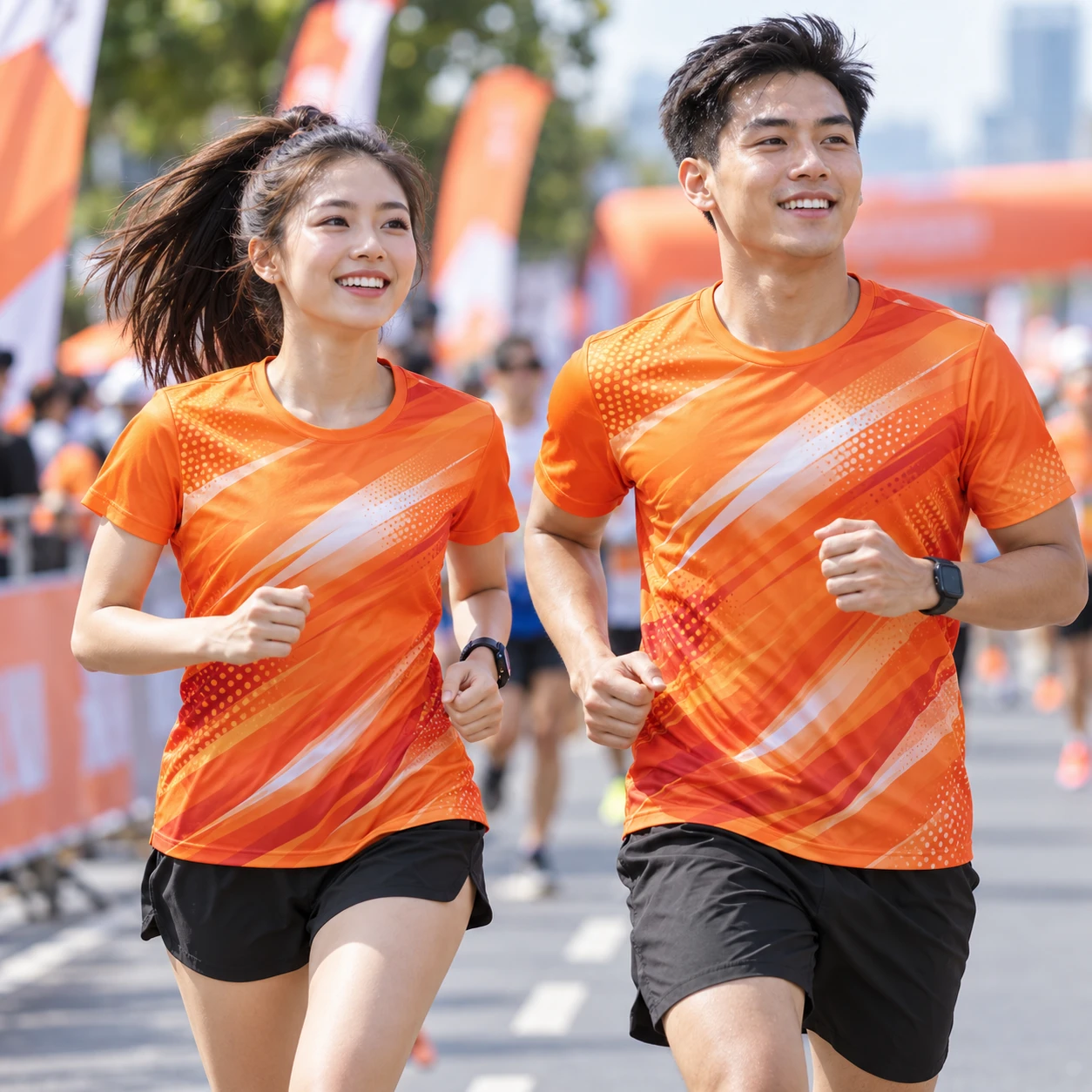 Áo giải chạy in chuyển nhiệt Marathon Sponsor màu cam - ảnh đại diện Áo giải chạy in chuyển nhiệt Marathon Sponsor màu cam - ảnh đại diện