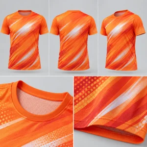 Áo giải chạy in chuyển nhiệt Marathon Sponsor màu cam - chi tiết sản phẩm