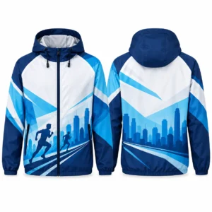 Áo gió chạy bộ in chuyển nhiệt Urban Run - Ảnh trước sau
