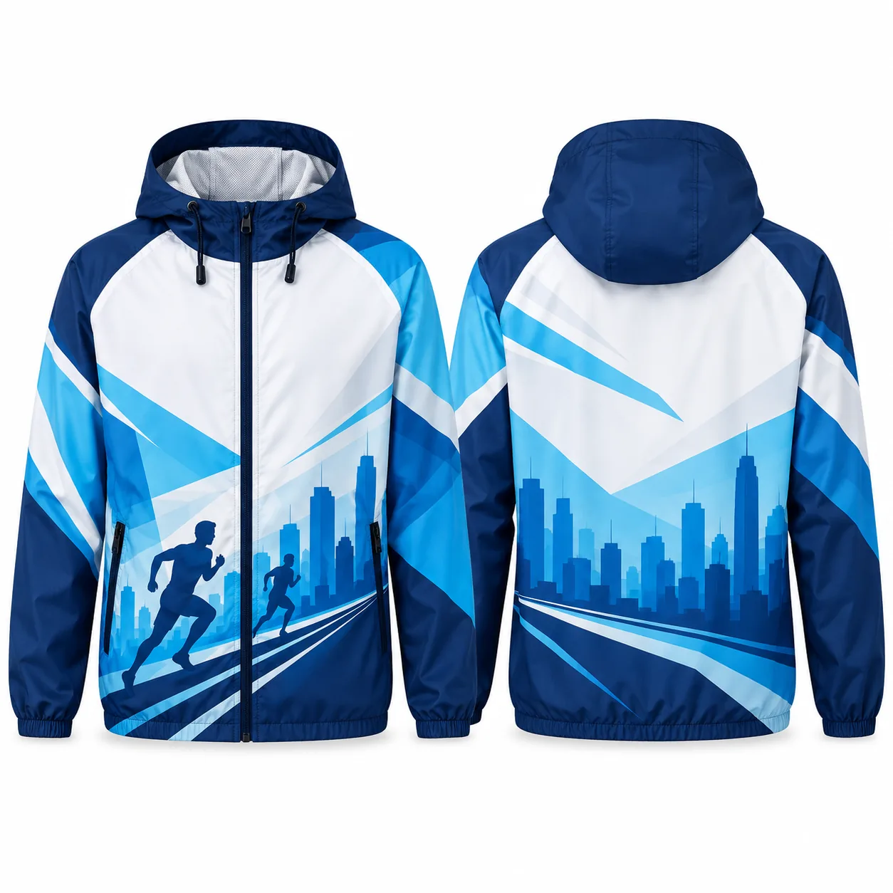 Áo gió chạy bộ in chuyển nhiệt Urban Run - Ảnh trước sau Áo gió chạy bộ in chuyển nhiệt Urban Run - Ảnh trước sau