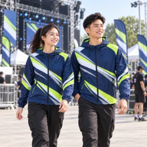 Áo gió đồng phục in chuyển nhiệt Event Crew navy lime - ảnh đại diện