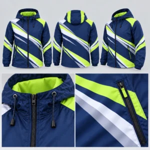 Áo gió đồng phục in chuyển nhiệt Event Crew navy lime - chi tiết sản phẩm
