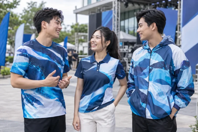 Áo thun polo và áo gió in chuyển nhiệt toàn thân