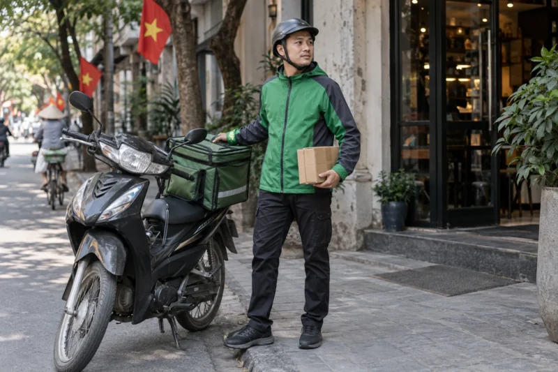 Áo khoác đồng phục nhân viên giao hàng