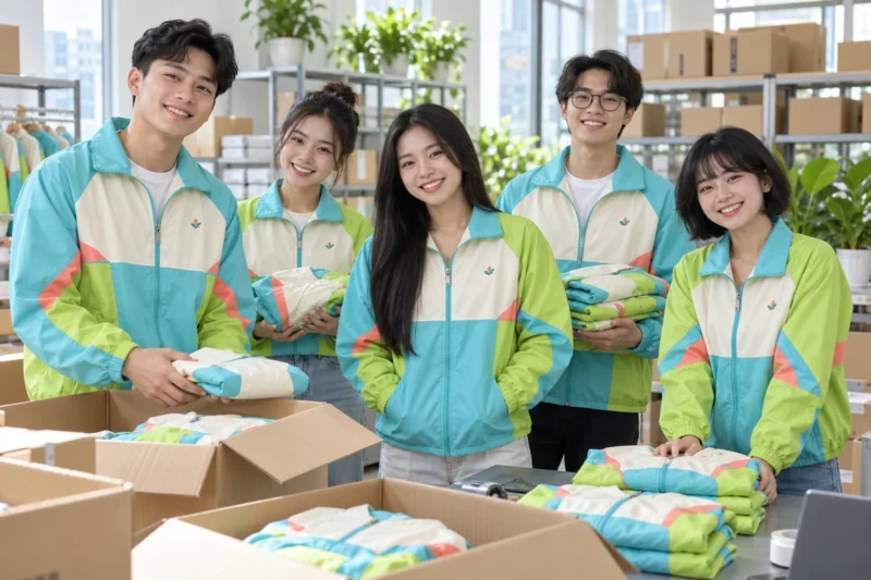 Áo khoác đồng phục thêu logo tại VIE Uniform, Thêu logo áo khoác đồng phục sắc nét