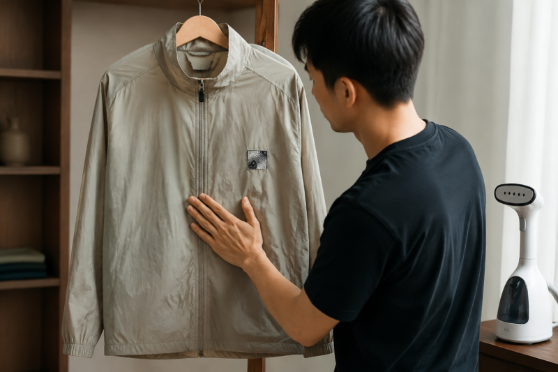 Áo khoác gió bị nhăn