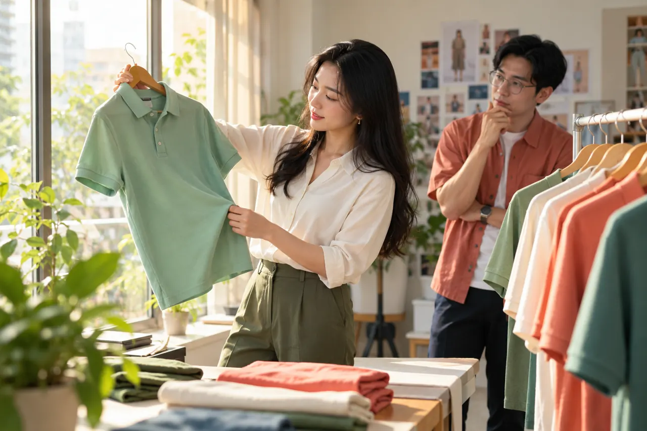 Áo mẫu được xem trong ánh sáng cửa sổ