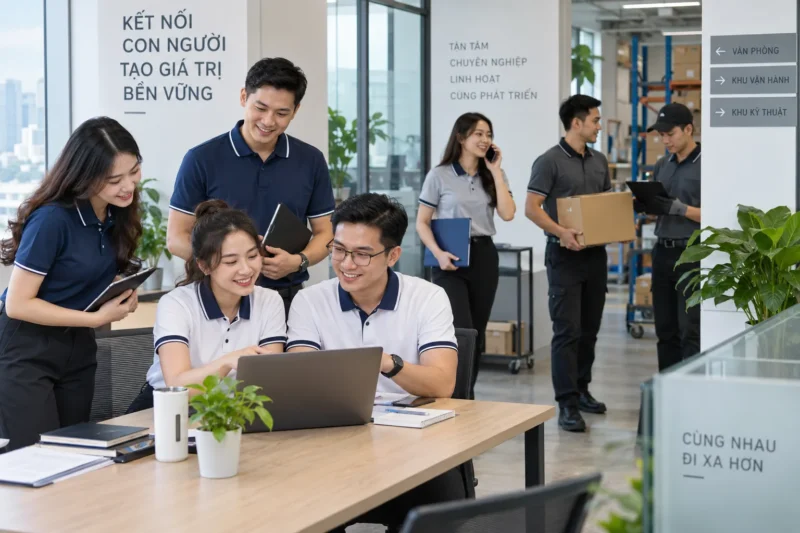 Áo polo đồng phục in logo theo yêu cầu