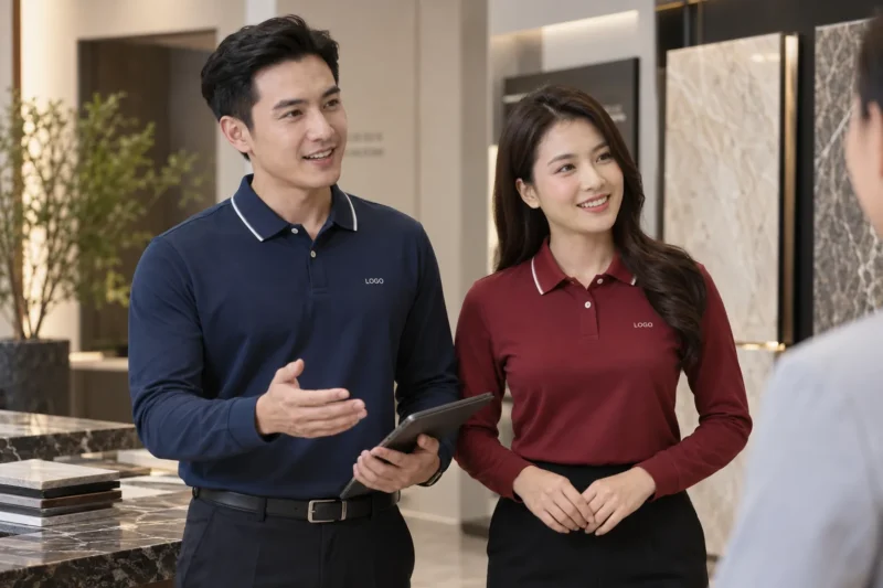 Áo polo đồng phục tay dài cho nhân viên công ty