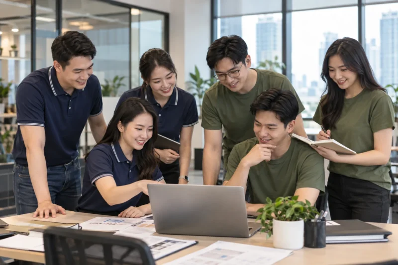 Áo polo hay áo cổ tròn cho đồng phục