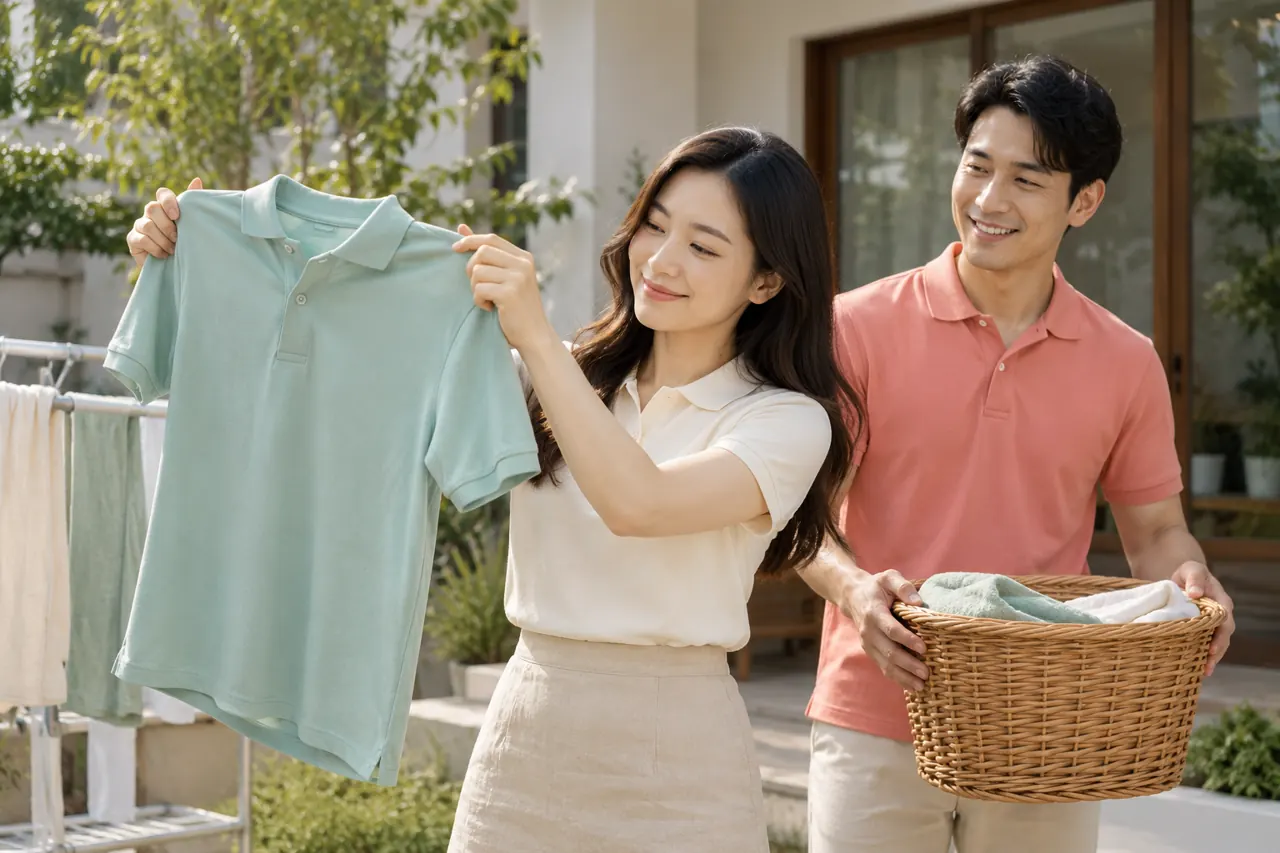 Áo polo mẫu sau lần giặt thử