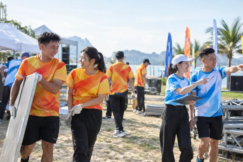 Áo team building và áo sự kiện may bằng thun lạnh in chuyển nhiệt